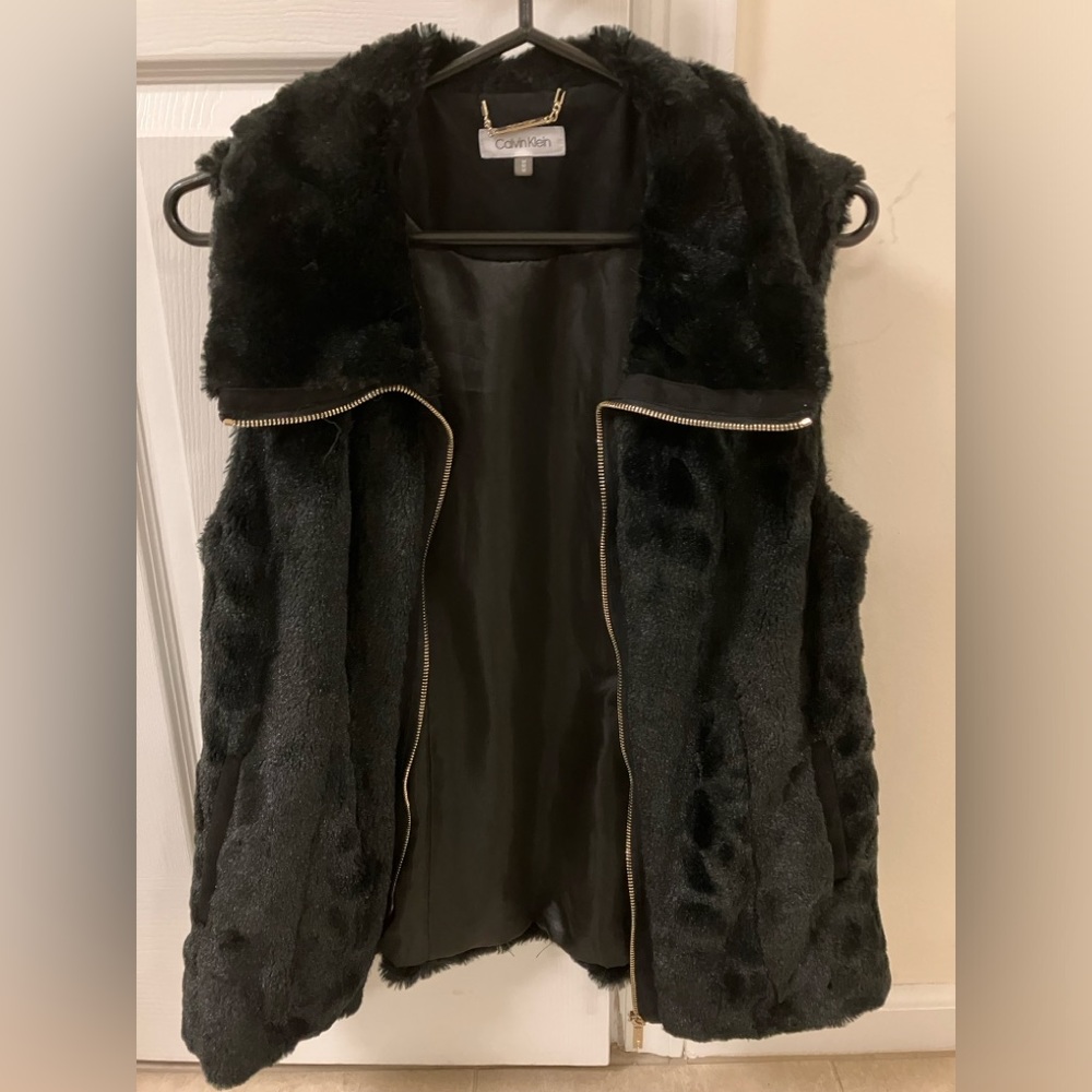 Calvin Klein faux fur vest